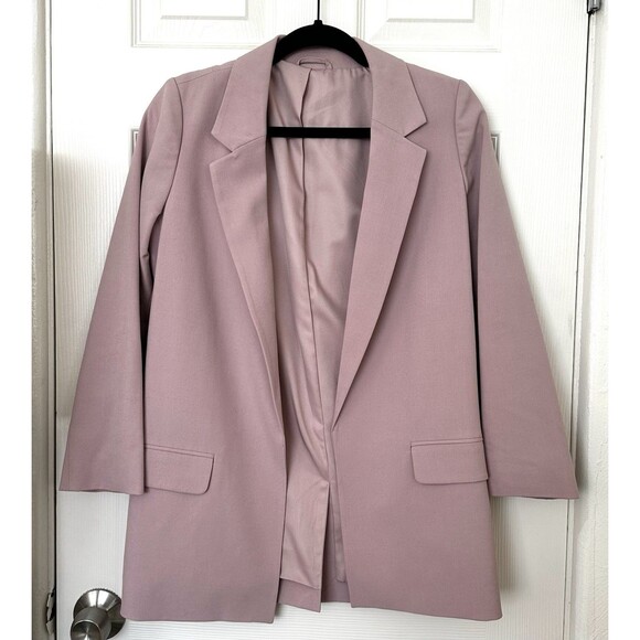 All Saints Pink Aleida Lightweight Tri Blazer Open Front Jacket Women’s Size 2 - Picture 4 of 13